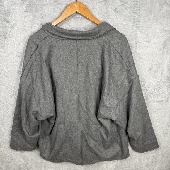 Grade & Gather Womens Blazer Jacket Size S/M Gray Wool Blend Lagenlook Preppy - Picture 5 of 9